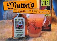 Werbebanner Blutorange-Punsch / "Mutters Bester Tropfen" Kräuterlikör, Kräuterbitter
